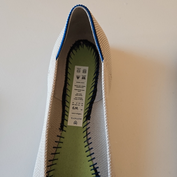 Rothy's The Point In Ecru Knit Pointed Toe Ballet Women's Slip Ons Flats Size 9 - Picture 12 of 16